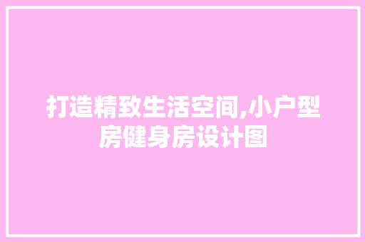 打造精致生活空间,小户型房健身房设计图