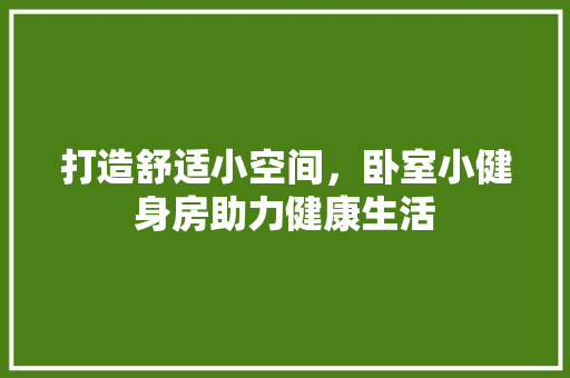 打造舒适小空间，卧室小健身房助力健康生活