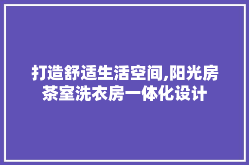 打造舒适生活空间,阳光房茶室洗衣房一体化设计
