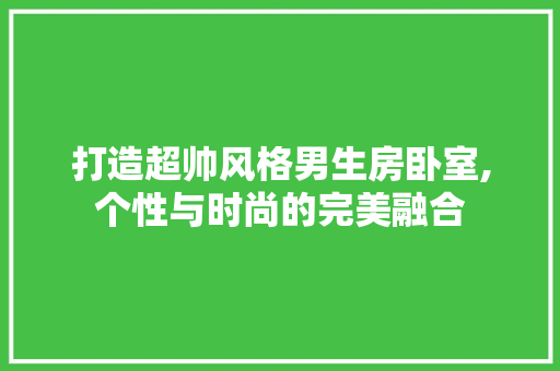 打造超帅风格男生房卧室,个性与时尚的完美融合