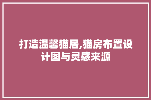 打造温馨猫居,猫房布置设计图与灵感来源