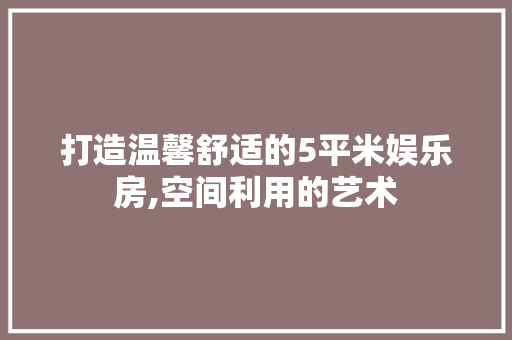 打造温馨舒适的5平米娱乐房,空间利用的艺术