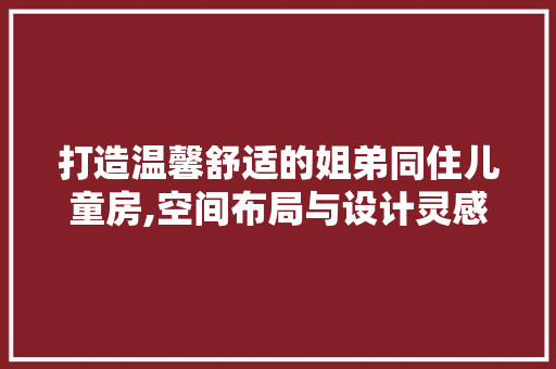 打造温馨舒适的姐弟同住儿童房,空间布局与设计灵感