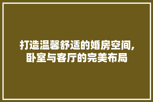 打造温馨舒适的婚房空间,卧室与客厅的完美布局