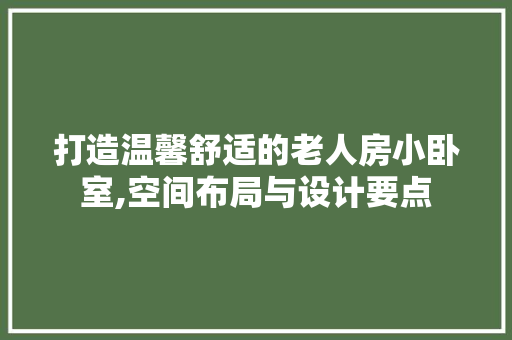 打造温馨舒适的老人房小卧室,空间布局与设计要点