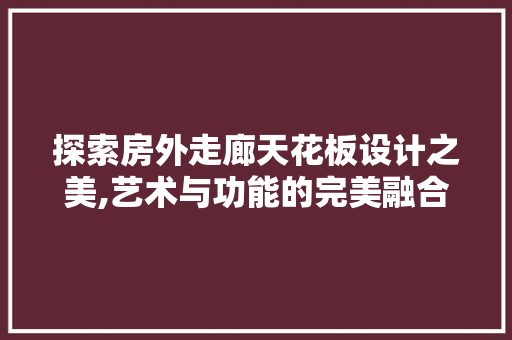 探索房外走廊天花板设计之美,艺术与功能的完美融合