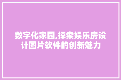 数字化家园,探索娱乐房设计图片软件的创新魅力