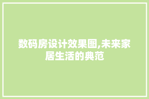 数码房设计效果图,未来家居生活的典范