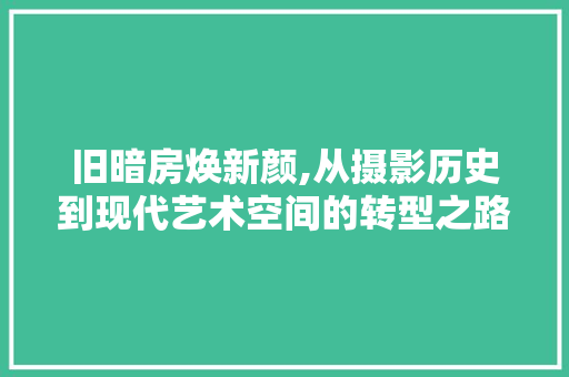 旧暗房焕新颜,从摄影历史到现代艺术空间的转型之路