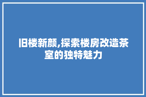 旧楼新颜,探索楼房改造茶室的独特魅力