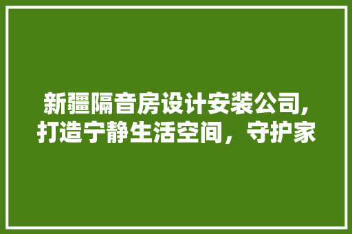 新疆隔音房设计安装公司,打造宁静生活空间，守护家庭舒适与健康