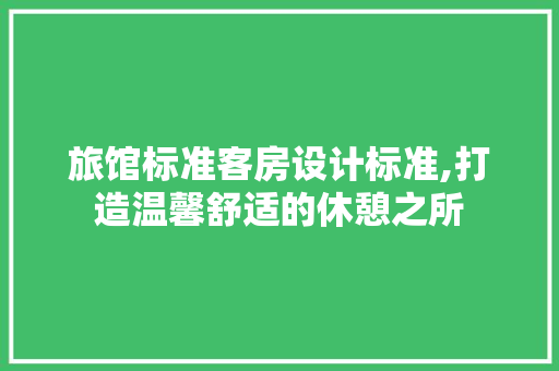 旅馆标准客房设计标准,打造温馨舒适的休憩之所