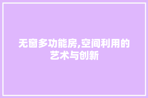 无窗多功能房,空间利用的艺术与创新