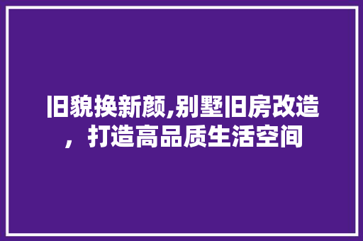 旧貌换新颜,别墅旧房改造，打造高品质生活空间