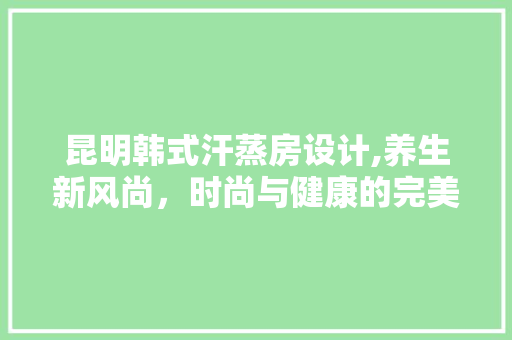 昆明韩式汗蒸房设计,养生新风尚，时尚与健康的完美融合