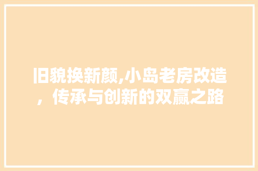 旧貌换新颜,小岛老房改造，传承与创新的双赢之路