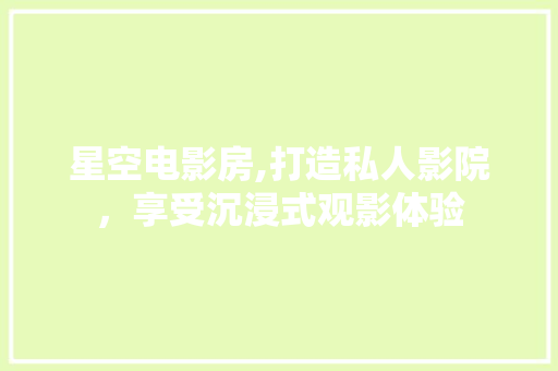 星空电影房,打造私人影院，享受沉浸式观影体验