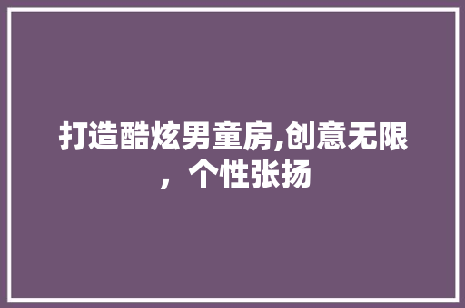 打造酷炫男童房,创意无限，个性张扬