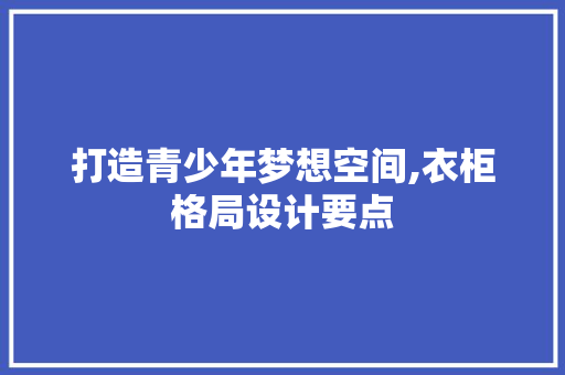 打造青少年梦想空间,衣柜格局设计要点