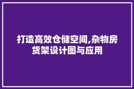 打造高效仓储空间,杂物房货架设计图与应用