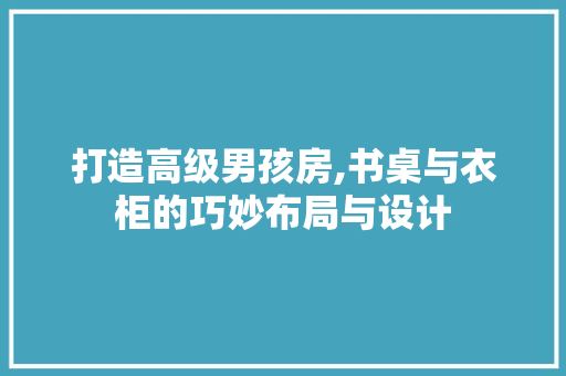 打造高级男孩房,书桌与衣柜的巧妙布局与设计