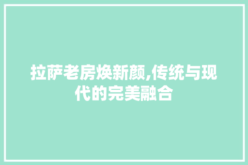 拉萨老房焕新颜,传统与现代的完美融合