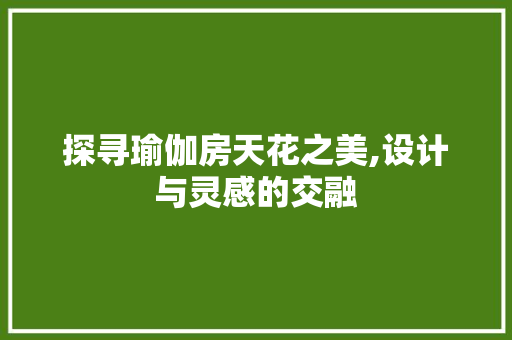 探寻瑜伽房天花之美,设计与灵感的交融
