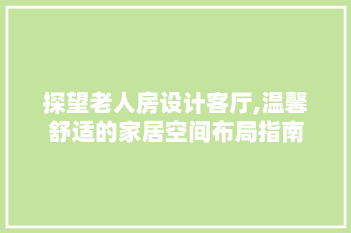 探望老人房设计客厅,温馨舒适的家居空间布局指南