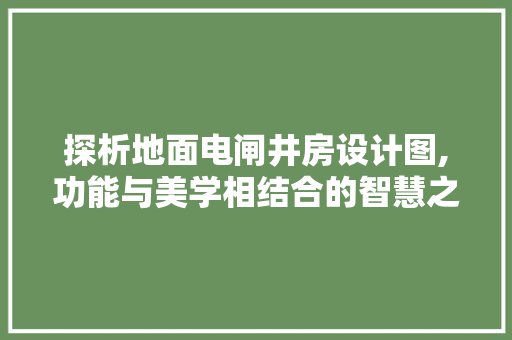 探析地面电闸井房设计图,功能与美学相结合的智慧之作