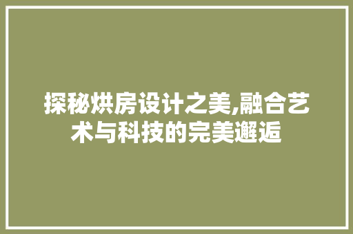 探秘烘房设计之美,融合艺术与科技的完美邂逅