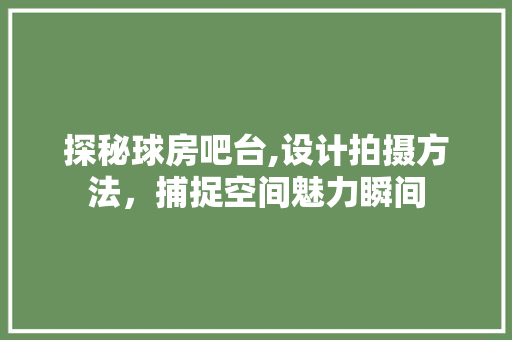 探秘球房吧台,设计拍摄方法，捕捉空间魅力瞬间