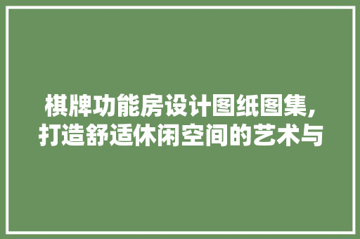 棋牌功能房设计图纸图集,打造舒适休闲空间的艺术与科学