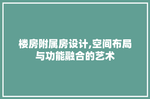 楼房附属房设计,空间布局与功能融合的艺术