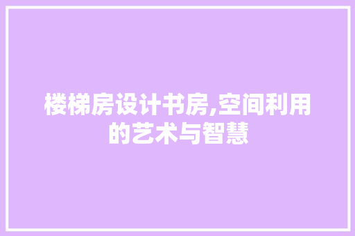 楼梯房设计书房,空间利用的艺术与智慧