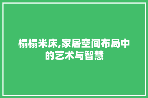 榻榻米床,家居空间布局中的艺术与智慧