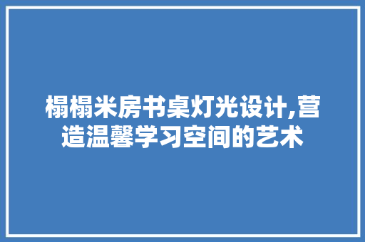 榻榻米房书桌灯光设计,营造温馨学习空间的艺术
