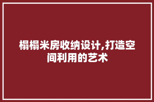 榻榻米房收纳设计,打造空间利用的艺术
