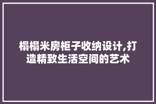 榻榻米房柜子收纳设计,打造精致生活空间的艺术