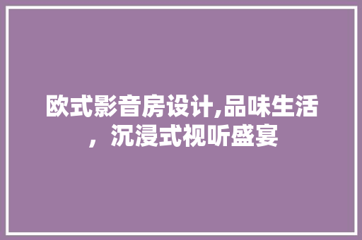 欧式影音房设计,品味生活，沉浸式视听盛宴