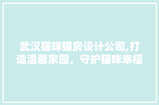 武汉猫咪猫房设计公司,打造温馨家园，守护猫咪幸福生活