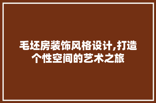 毛坯房装饰风格设计,打造个性空间的艺术之旅