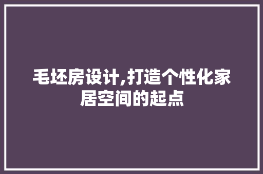 毛坯房设计,打造个性化家居空间的起点