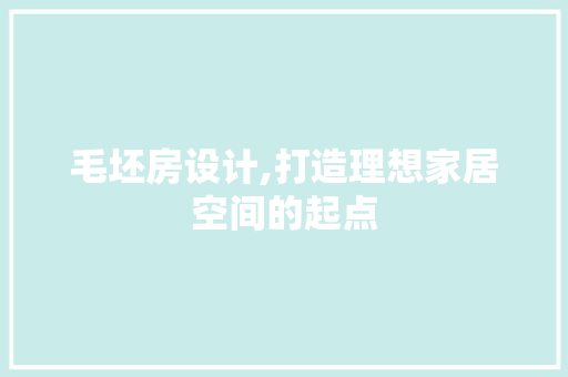 毛坯房设计,打造理想家居空间的起点