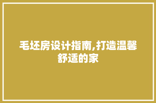 毛坯房设计指南,打造温馨舒适的家