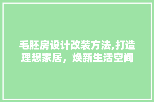 毛胚房设计改装方法,打造理想家居，焕新生活空间