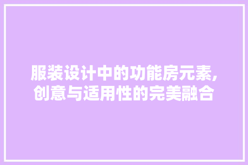 服装设计中的功能房元素,创意与适用性的完美融合