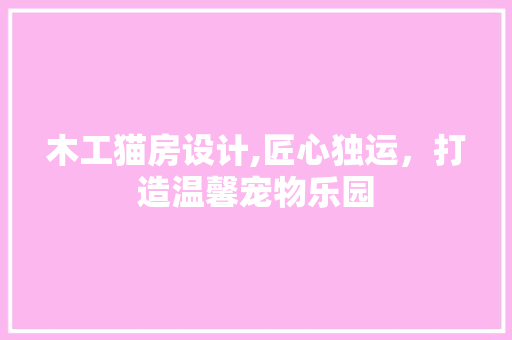 木工猫房设计,匠心独运，打造温馨宠物乐园