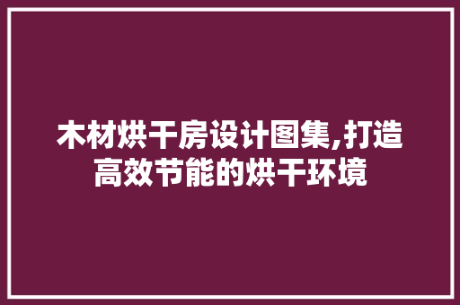 木材烘干房设计图集,打造高效节能的烘干环境