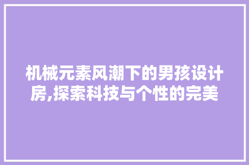 机械元素风潮下的男孩设计房,探索科技与个性的完美融合