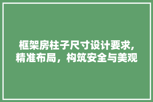 框架房柱子尺寸设计要求,精准布局，构筑安全与美观并重的建筑之美